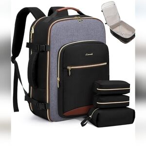 Anna Black and Gray Women's Backpack Set